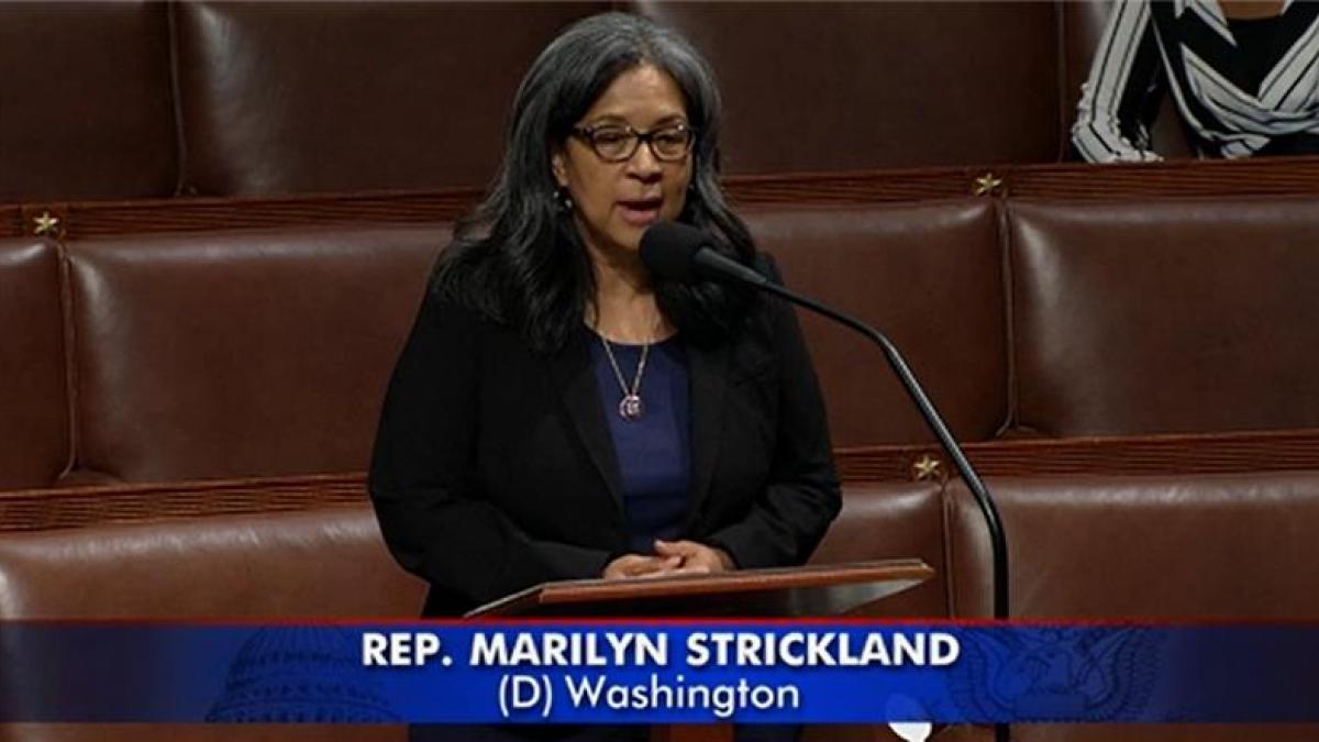 Rep. Strickland speaks on the House floor in support her amendment to research toxic chemicals that are killing coho salmon.