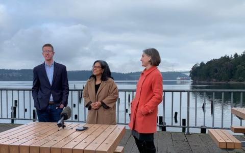 Rep. Kilmer, Rep. Strickland, and Puget Sound Partnership Director, Laura Blackmore